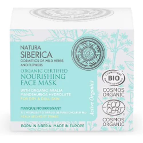 Natura Siberica Organic Certified Skin Nourishing Face Mask with Aralia Mandshurica Hydrolate for Dry & Dull 50ml