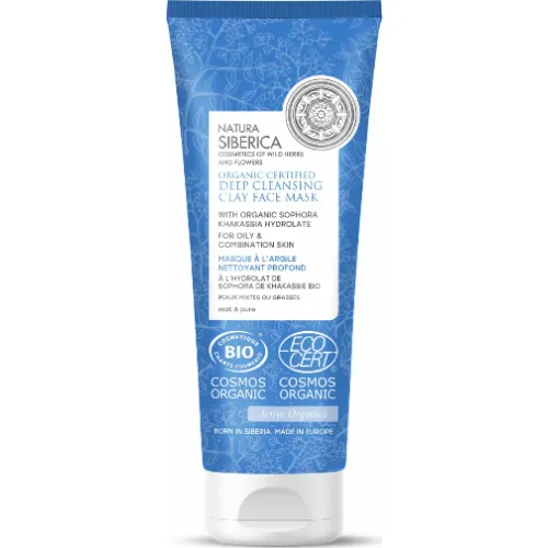 Natura Siberica Organic Certified Deep Cleansing Clay Face Mask Oily & Combination Skin 75ml